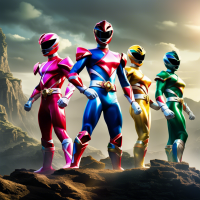 I need a landscape image of the power rangers